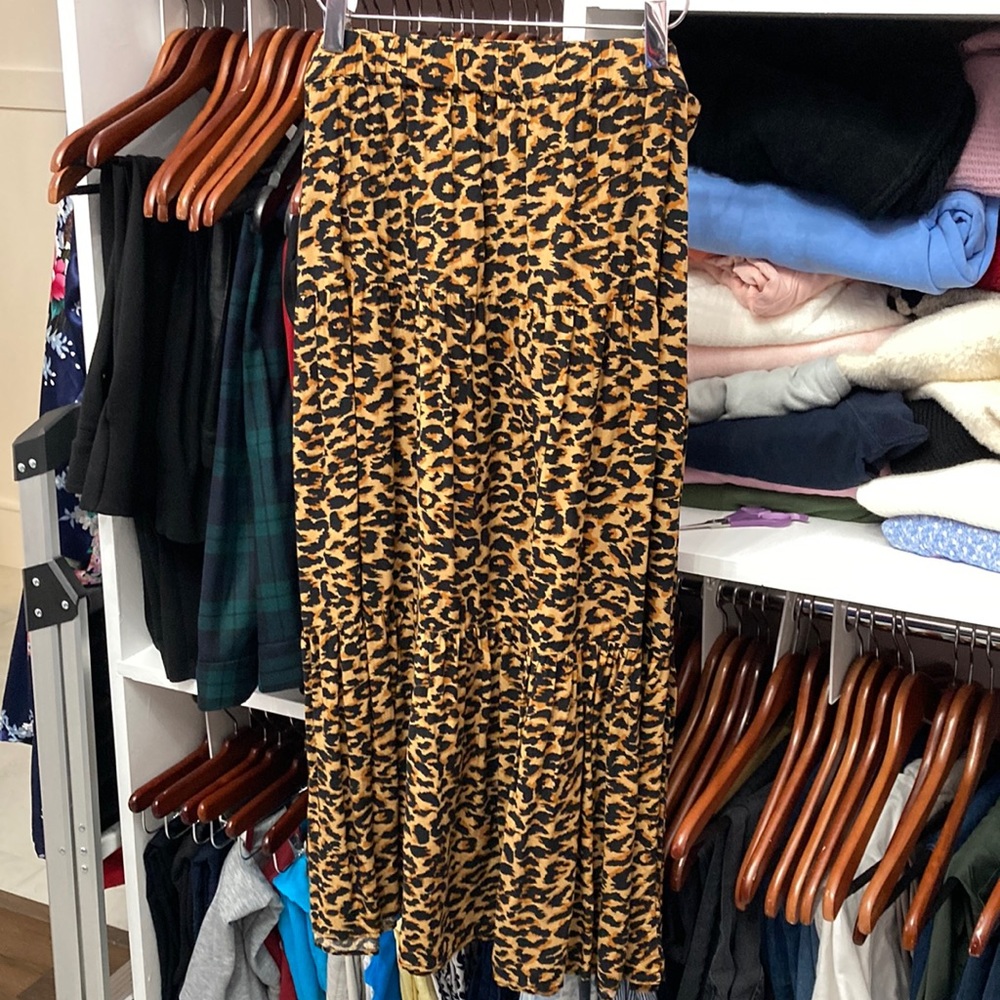 Beach Lunch Lounge Collection L Animal Print Skirt with Elastic Waist